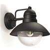 Philips Hoverfly Applique LED da Esterno, Resistente a Intemperie IP44, Durevole, Alluminio, Design Classico, Nero, Lampadina E27 Venduta Separatamente