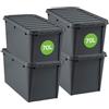 SmartStore - Riciclato 70L - Set di 4 scatole portaoggetti - 100% plastica riciclata - Grigio - 72 x 40 x 38 cm - 70l