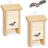 Relaxdays Casette per Pipistrelli, Set da 2, in Legno Naturale, Misure 25x18x6 cm