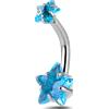 NovaNavel Piercing ombelico con doppia stella azzurro in argento