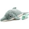 Les Déglingos Les Ptipotos by Tofou Le Dauphin Maman Bébé - Peluche Douce - Ideale Regalo Nascita - Verde menta - 54 cm