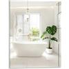 ROYUEXT Specchio da bagno 50x40 cm, Specchio da parete adesivo per piastrelle, Specchio decorativo senza cornice con immagine HD per palestra, bagno per ospiti, soggiorno, camera da letto