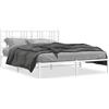 vidaXL Struttura letto con testiera in metallo bianco 150x200 cm