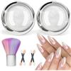 BISHENGYF 2 Pezzi Polvere Cromo Perla Bianca, Polvere Glitter con Spazzola per Unghie, Effetto Perla Cromo e Unghie