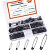TUPARKA 300Pcs 5 Misure Spille da Balia Nere assortite, 25mm-55mm Spille di Sicurezza per Fissare o Allacciare Vestiti, per Creazioni Artigianali e Uso Domestico
