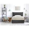 EVERGREENWEB MATERASSI & BEDS EVERGREENWEB Letto una Piazza e Mezza con Contenitore 120x195cm Elegante Struttura Imbottita per Adulti e Ragazzi, Rete a doghe in Legno Inclusa, Moderna Testiera Rivestimento SFODERABILE Grigio Scuro