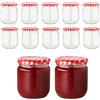 Devitre Set di 12 barattoli per marmellata, 425 ml, con coperchio + etichette