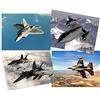 Artery8 Military SR-71 Blackbird F-15 Eagle F-16 Falcon F-22 Raptor Fighters Navy Planes Home Decor Wall Art Poster Pack of 4 Militare Aquila Combattente Marina Militare Aereo Casa Parete Manifesto