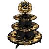 FIESTAS GUIRCA | Vassoio a 3 Livelli Happy New Year (40x30 cm) - Decorazione per Tavolo per Feste di Fine Anno e Celebrazioni - Ideale per Natale e Capodanno - Nero Oro