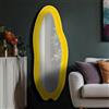 Dmora - Specchio Pardo, Specchiera, Articolo d'arredo a muro, Decorazione con specchio, 40 x 4 h160 cm, Giallo