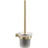 GEDY | Scopino WC Tonale, Scopettino Bagno in Acciaio Inox, Cromall e Vetro Satinato, Fissaggio con Viti Incluse, Oro Matt, 35,8x11,2x13,4cm