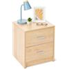 Amazon Basics, Comodino, Comodino a 2 Cassetti, Mobile per Camera da Letto, Finitura in Acero, 47cm x 40cm x 36cm