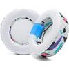 WC FreeZe Virtuoso - Cuscinetti in gel di raffreddamento in tessuto ibrido per cuffie da gioco Corsair Virtuoso di Wicked Cushions, extra spessi, resistenti e confortevoli |90s White