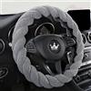 HighnessHwoo Coprivolante invernale per auto da donna, morbido, caldo, carino, accessorio per auto per jeep, camion, furgoni, F150, universale, peloso, antiscivolo, grigio, 38,1 cm, taglia L 39-41 cm