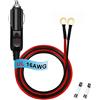 Heart Horse Spina maschio Presa accendisigari + Terminale ad occhiello Cavo di alimentazione a molla 16AWG Alimentazione CC Presa 12/24 Volt per inverter per auto Pompa di gonfiaggio pneumatici （2Ft）