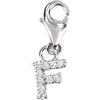 Depesche 11785-011 Charms Express Yourself-Ciondolo per collane e bracciali, Lettera F, Placcato Argento, Come Piccolo Regalo, Multicolore, Normal