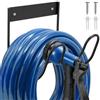 Tesmotor Supporto Tubo da Giardino da Parete in Acciaio Inox Nero Opaco, Porta Tubo Acqua Robusto per Tubo Irrigazione, Avvolgitubo Salvaspazio per Garage, Giardino e Patio