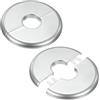 M METERXITY 2-Pack Flangia Divisibile Da Parete, Per Tubo Con Diametro Esterno 0.8 Pollici/20mm Piastra ABS Rotonda Autoadesiva Copritubo Per Tubi Dell'Acqua/Rubinetti [Tono Argento]