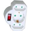 BRENNENSTUHL 1508100 - Enchufe adaptador con interruptor de encendido y 2 + 1 tomas de corriente
