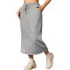 SEAUR Gonna da donna, lunga, elegante, casual, maxi gonna elastica a vita alta, estiva, con tasche, con coulisse, spacco, per il tempo libero, linea A, tinta unita, S-2XL, Nero , L