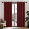 Deconovo Tende Oscuranti per Interni 2 Pezzi 240 CM Altezza, Termiche Isolanti, Anti-Rumore, con Anelli, Ideali per Camera da Letto e Soggiorno, 135x240 CM, Rosso Scuro