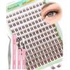 Obeyalash Ciglia Finte Ciuffetti Marroni - Kit Extension Ciglia 144pcs Brown Lash Cluster Kit C Curl Clear Band Cluster Lashes Naturali With Bond and Seal 8-16mm DIY at Home (FD29)
