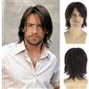 Dsimeig Short Dritto Marrone Parrucche per Uomini Natural Synthetic Side Part Sostituzione