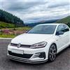 AUTO-STYLE Spoiler anteriore compatibile con Volkswagen Golf VII (7.5) GTi/GTD/R/R-Line 2017-2019 (ABS nero lucido)