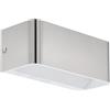 Eglo LED Applique Sania 4, lampada da parete 1 fiamma, design minimalista, faretto da interno in alluminio, lampada per soggiorno, lampada per corridoio in nichel opaco, bianco, L 20 cm