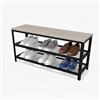 Relaxdays Panca Porta Scarpe, per 8 Paia, HLP 45 x 100 x 30 cm, 2 Ripiani a griglia, Effetto