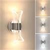 Comely Applique da Parete Interno LED, 12W Lampada da Parete Moderno Cromo | 3 Temperatura Colori Lampada a Muro per Soggiorno Camera da Letto Soggiorno Corridoio Scala, 3000K/4500K/6500K