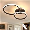 Comely 42W Plafoniera LED Soffitto Dimmerabile 3000K-6500K | Lampadario Soggiorno Moderno con Telecomando/App, Plafoniera Rotonda Nera per Camera da Letto, Sala da Pranzo, Corridoio