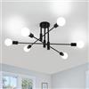 Comely Lampadario Sputnik Nero, 6 Luci Plafoniera Soffitto Vintage E27 | Angolo Regolabile, Lampada da Soffitto in Ferro per Camera da Letto Sala da Pranzo Cucina