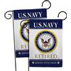 Breeze Decor US Navy Garden Flag 2pcs Pack Armed Forces USN Seabee United State American Military Veteran Retire Ufficiale Decorazione Casa Banner Piccolo Cantiere Regalo Doppio Lato, Made In USA