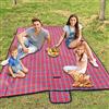 Armo Home Armo - Coperta da picnic in tartan extra large con maniglia per il trasporto, impermeabile, per spiaggia, giardino, all'aperto, lavabile, coperta da picnic e campeggio, 200 x 200 cm, colore: rosso
