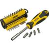 STANLEY Set giravite cacciavite porta inserti con impugnatura in bi-componente e punta magnetica, 34 Pezzi