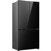 HISENSE RQ768N4GBE Hi5 Frigorifero Quattro Porte Libera installazione, Vetro Nero, 591 litri, Perfect Fit, Classe E.