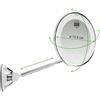 MACOM, Specchio Cosmetico con Asta Telescopica Brevettata, Doppio Snodo, Ingrandimento 10x, 18 Luci LED e Ventosa a Ghiera Orientabile a 360°, Salvaspazio, Sensation 229 New Perfect Mirror