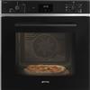 SMEG SF6400S1PZB Forno con sistema pizza integrato, Nero, Estetica Selezione, CLASSE A, 9 Funzioni