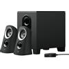Logitech Z313 980-000413 Sistema di altoparlanti per PC, 2 altoparlanti attivi, subwoofer, 25 watt RMS, uscita per cuffie, telecomando a filo