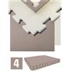 Eyepower 4 tappetini protettivi per pavimenti da 25 mm, 90x90 cm, beige-marrone