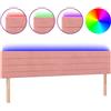 vidaXL Testiera LED Rosa 160x5x78/88 cm Velluto