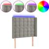 vidaXL Testiera LED Grigio chiaro 103x16x118/128 cm Velluto