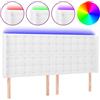 vidaXL Testiera LED bianca 147x16x118/128 cm Pelle finta