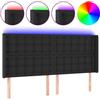 vidaXL Testiera LED nera 203x16x118/128 cm Pelle finta