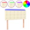 vidaXL Testiera LED Crema 100x5x78/88 cm Pelle finta