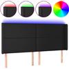 vidaXL Testiera LED nera 163x16x118/128 cm Pelle finta