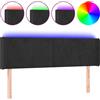 vidaXL Testiera LED nera 147x16x78/88 cm Velluto