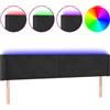 vidaXL Testiera LED nera 183x16x78/88 cm Velluto