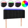 vidaXL Testiera LED nera 103x16x78/88 cm Velluto